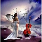 Broderie Diamant Fée Violoniste